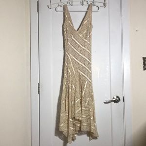 alexis admor cream lace midi dress size small